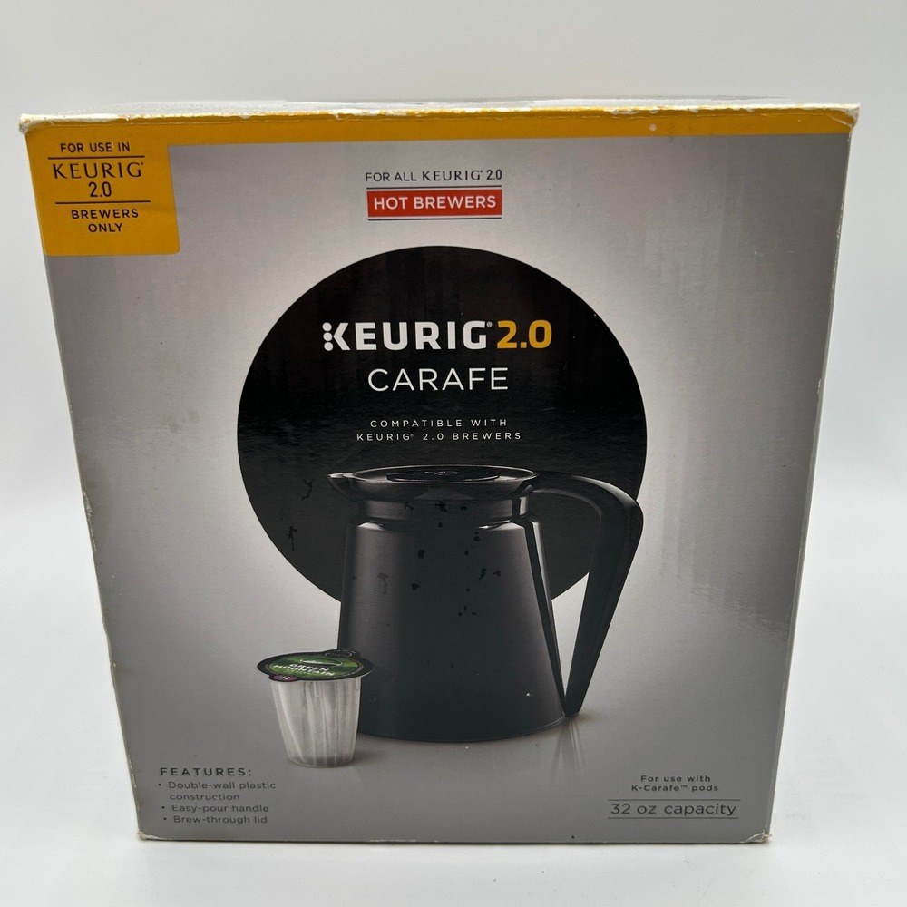 Keurig 2.0 Carafe Black 32oz Capacity Keurig 2.0 Brewers Capacity OPEN BOX